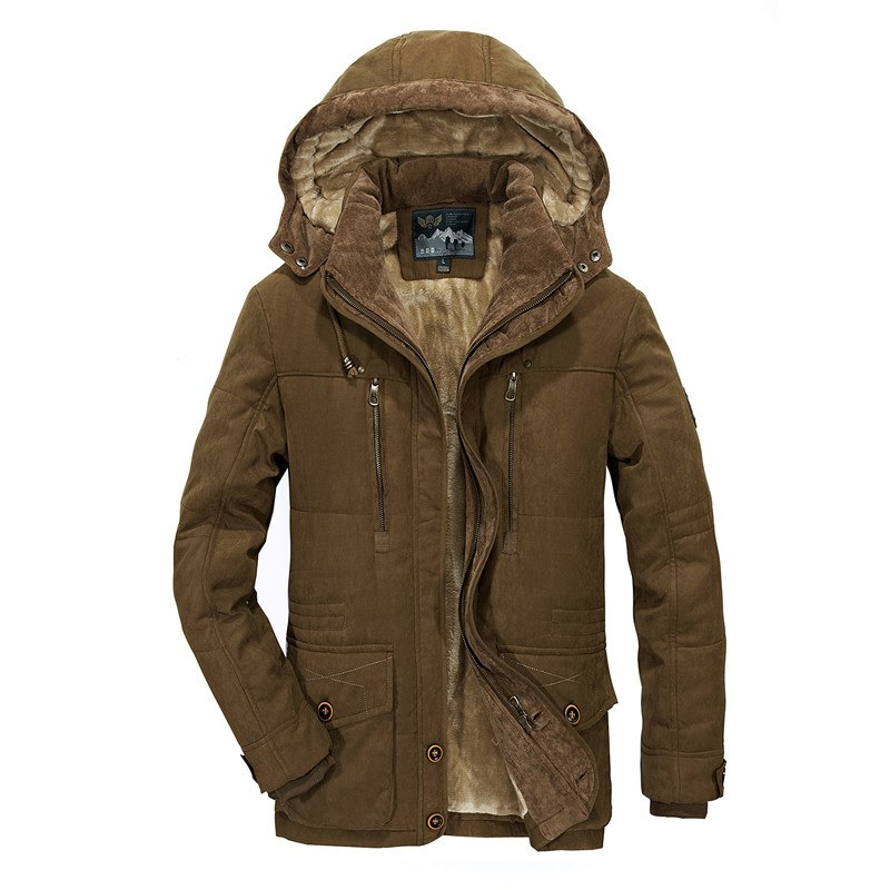 The new winter jacket Middle age Men Plus thjck warm coat jacket men's casual hooded coat jacket size 4XL 5XL 6XL