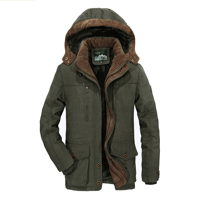 The new winter jacket Middle age Men Plus thjck warm coat jacket men's casual hooded coat jacket size 4XL 5XL 6XL