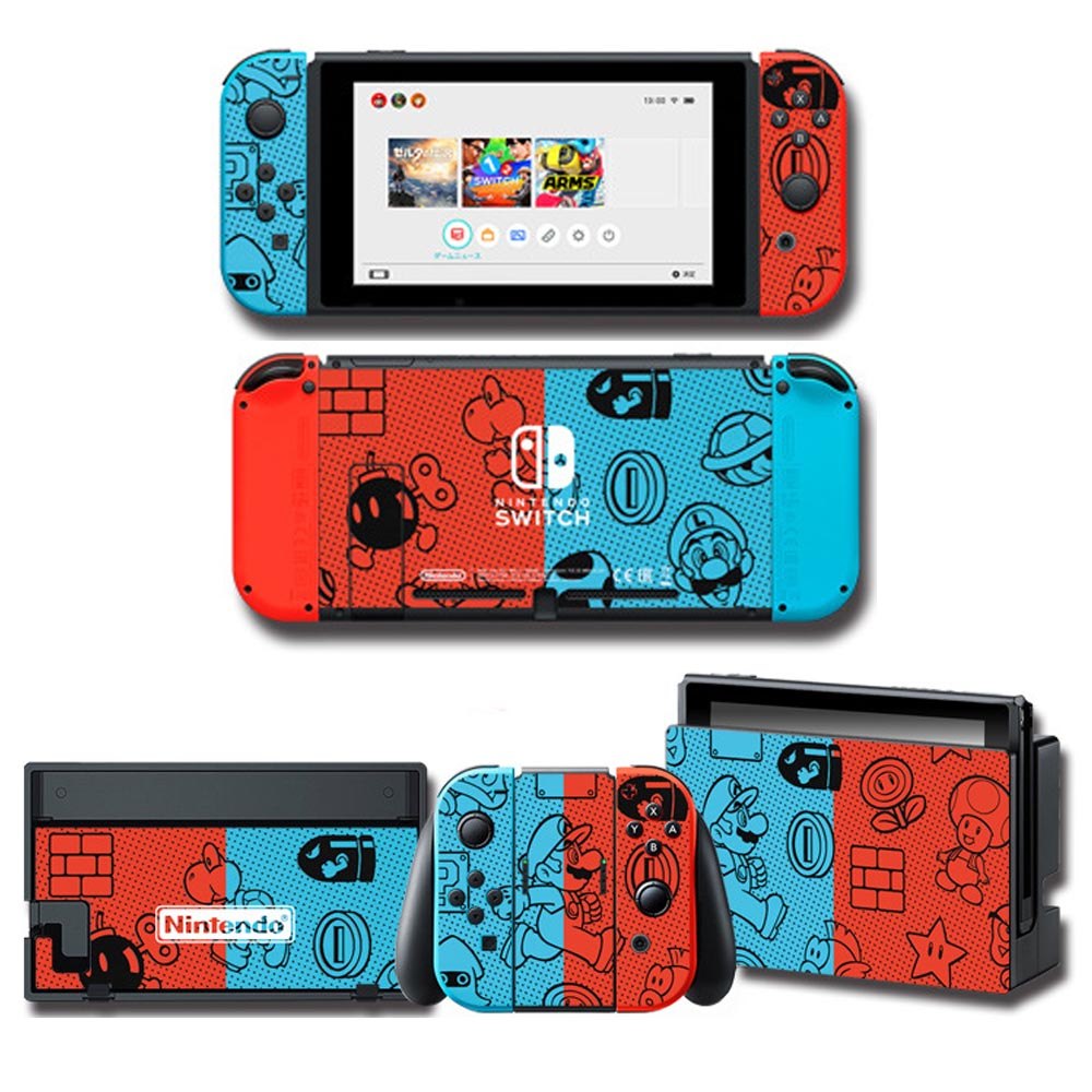 Theme Games Skin Protector Sticker for Nintendo Switch NS Console + Controller + Stand Holder Protective Film NS Skin