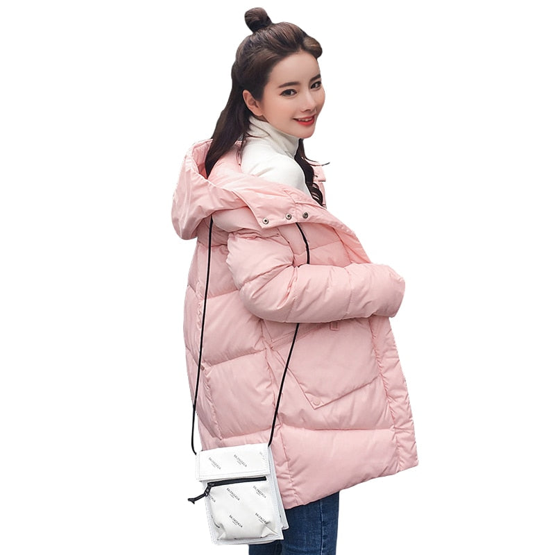 Thick Warm Hooded Long Down Parkas Women Down Jacket Winter Coat Cotton Padded Jacket Woman Winter Jacket Coat Female New 2018