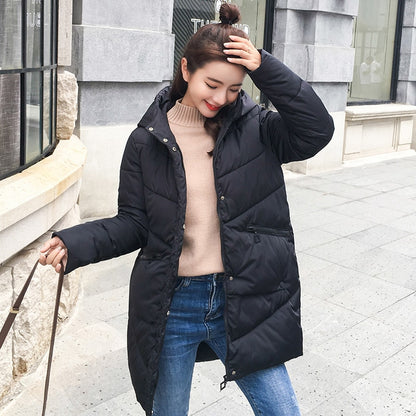 Thick Warm Hooded Long Down Parkas Women Down Jacket Winter Coat Cotton Padded Jacket Woman Winter Jacket Coat Female New 2018