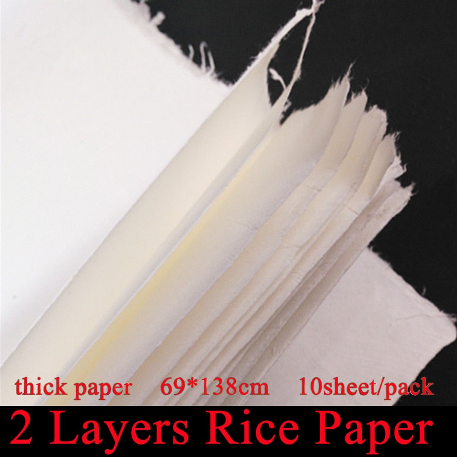 Thick white Chinese Rice paper 2 layers/3 layers Painting xuan paper for Calligraphy Art supply Natural color