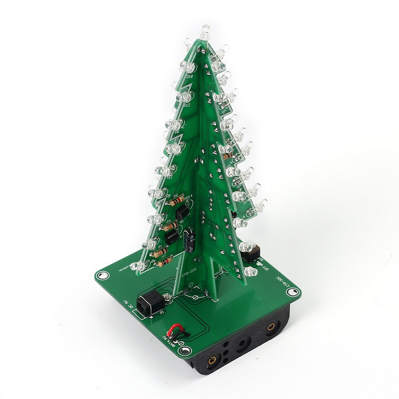 Three-Dimensional 3D Tree LED DIY Kit Red/Green/Yellow LED Flash Circuit Parts Electronic Fun Suite Gift