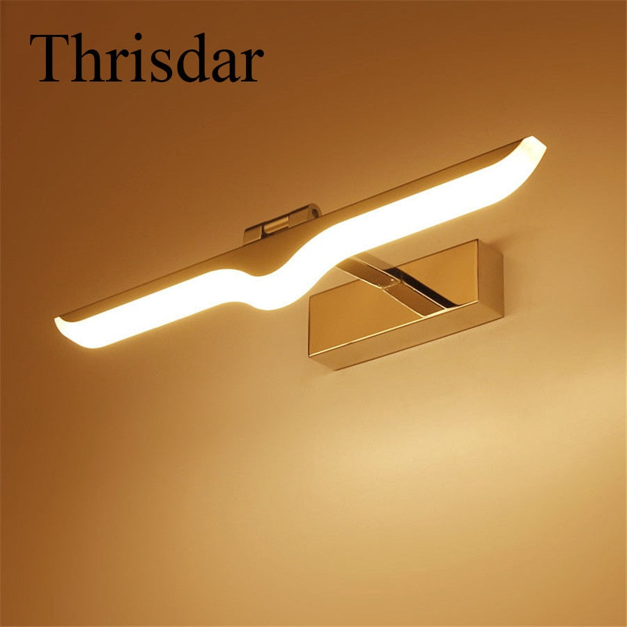 Thrisdar 9W 12W Luxury Bathroom Mirror Wall Lamps Acrylic+Aluminum Anti-fog Cosmetic Bathroom Hallway Stair bedside Sconce Light