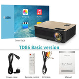 ThundeaL HD Projector TD86 4000 Lumen Android 6.0 WiFi Bluetooth Projector (Optional) for Full HD 1080P LED TV Video Projector