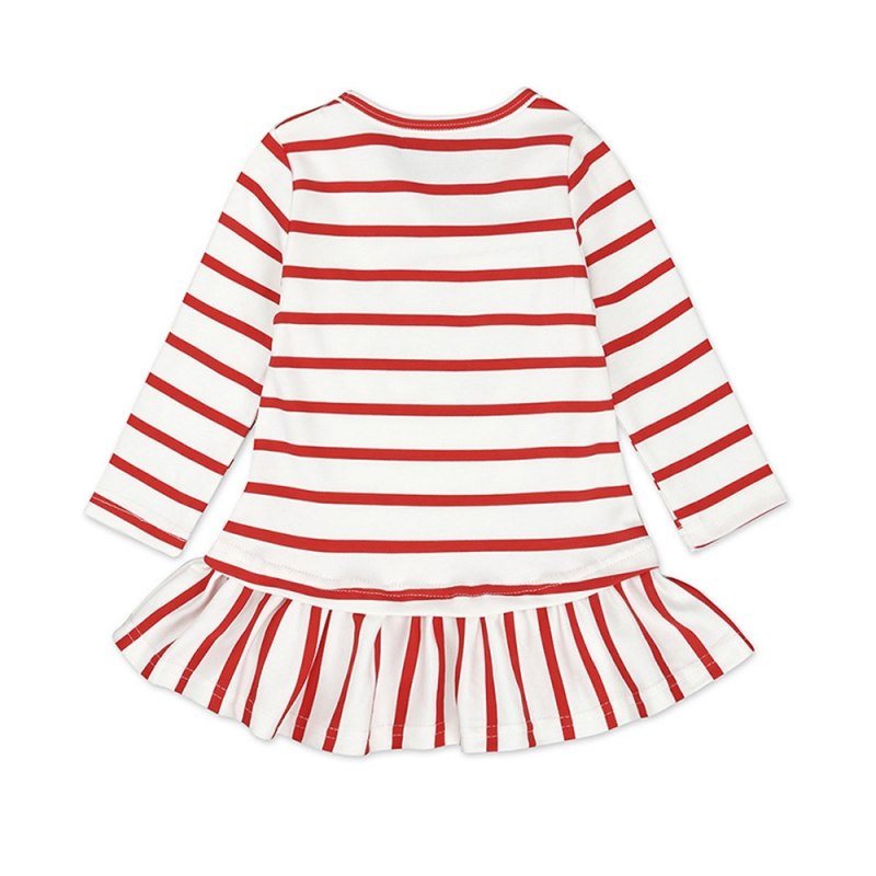 Toddler Kids Girls Mini Dress Christmas Clothes Long Sleeve Snowman Striped Outfits Children 2017 Cute Party Dresses