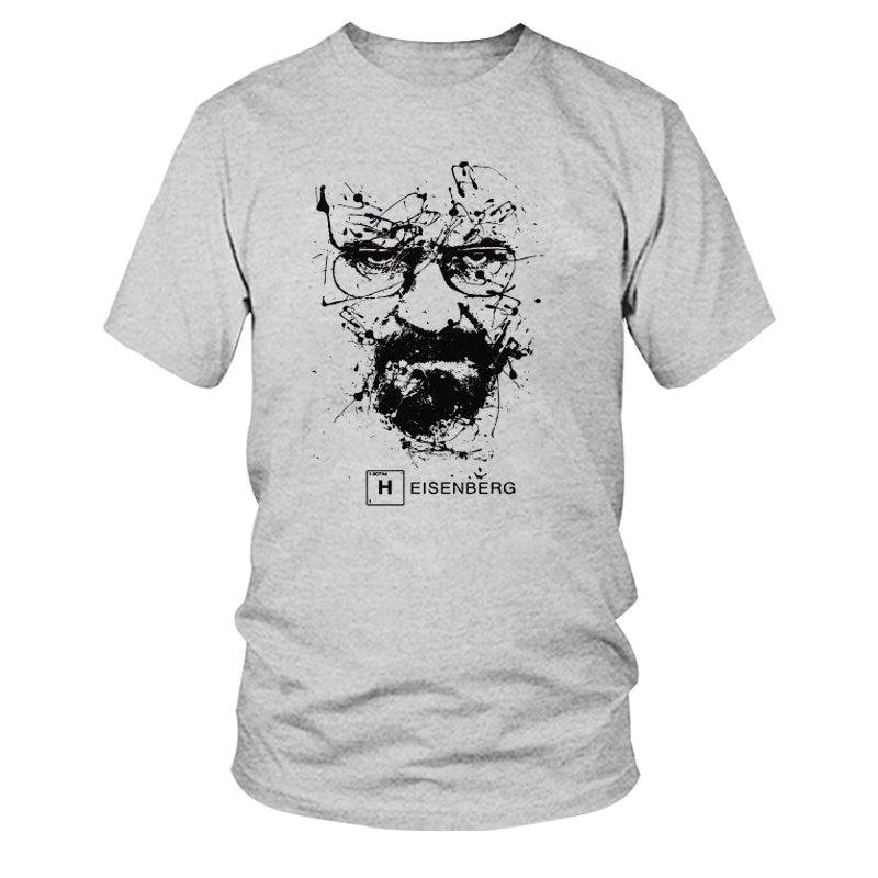 Top Quality Cotton heisenberg funny men t shirt casual short sleeve breaking bad print mens T-shirt Fashion cool T shirt for men