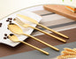 Top Selling Stainless Steel plated gold Western Food Dinnerware Cutlery Fork Knife & Scoop Tableware Cutlery Set SN1595