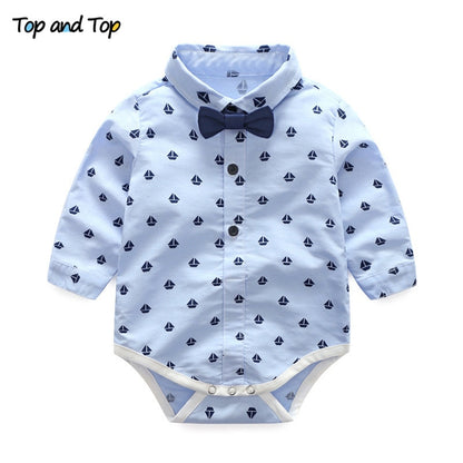 Top and Top Autumn Fashion infant clothing Baby Suit Baby Boys Clothes Gentleman Bow Tie Rompers + Vest + pants Baby Set