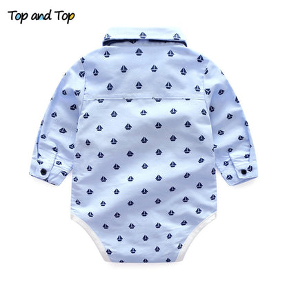 Top and Top Autumn Fashion infant clothing Baby Suit Baby Boys Clothes Gentleman Bow Tie Rompers + Vest + pants Baby Set