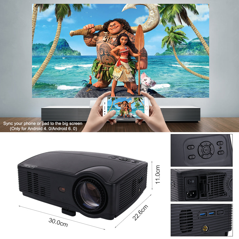 Touyinger Everycom X9 LED HD Projector 3500 Lumens Beamer 1280*800 LCD TV Full HD 4K Video Home Theater Multimedia HDMI /VGA/ AV