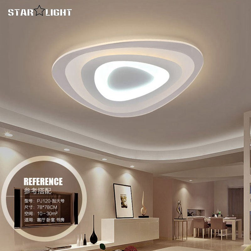 Triangle thin modern LED ceiling chandelier Creative arc triangle led lamp flush mount home lighting For Living Room Bedroom