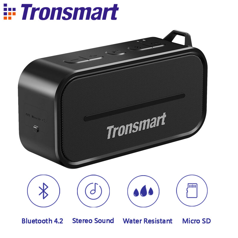 Tronsmart Element T2 Bluetooth 4.2 Outdoor Water Resistant Speaker Portable and Mini Speaker- Black