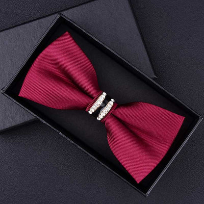 Tuxedo Metal Crystal Wedding Bow Tie Men Women Butterfly Knot Cravat Black Purple Blue Jujube Red Groom Party Banquet Meet Club