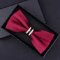 Tuxedo Metal Crystal Wedding Bow Tie Men Women Butterfly Knot Cravat Black Purple Blue Jujube Red Groom Party Banquet Meet Club