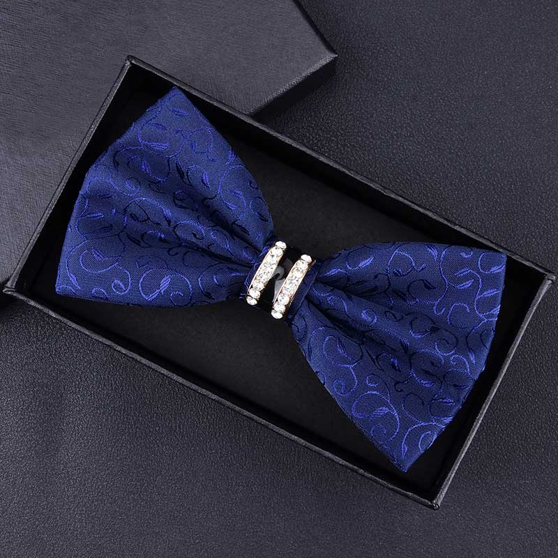 Tuxedo Metal Crystal Wedding Bow Tie Men Women Butterfly Knot Cravat Black Purple Blue Jujube Red Groom Party Banquet Meet Club