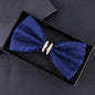 Tuxedo Metal Crystal Wedding Bow Tie Men Women Butterfly Knot Cravat Black Purple Blue Jujube Red Groom Party Banquet Meet Club