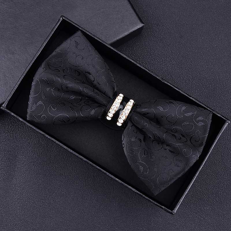 Tuxedo Metal Crystal Wedding Bow Tie Men Women Butterfly Knot Cravat Black Purple Blue Jujube Red Groom Party Banquet Meet Club