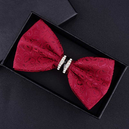 Tuxedo Metal Crystal Wedding Bow Tie Men Women Butterfly Knot Cravat Black Purple Blue Jujube Red Groom Party Banquet Meet Club