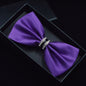 Tuxedo Metal Crystal Wedding Bow Tie Men Women Butterfly Knot Cravat Black Purple Blue Jujube Red Groom Party Banquet Meet Club