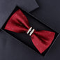 Tuxedo Metal Crystal Wedding Bow Tie Men Women Butterfly Knot Cravat Black Purple Blue Jujube Red Groom Party Banquet Meet Club