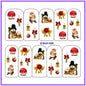 UPRETTEGO NAIL ART WATER DECAL SLIDER NAIL STICKER XMAS CHRISTMAS SANTA CLAUSE BELL SNOW MAN TREE CAP BOP088-095