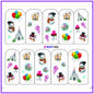 UPRETTEGO NAIL ART WATER DECAL SLIDER NAIL STICKER XMAS CHRISTMAS SANTA CLAUSE BELL SNOW MAN TREE CAP BOP088-095