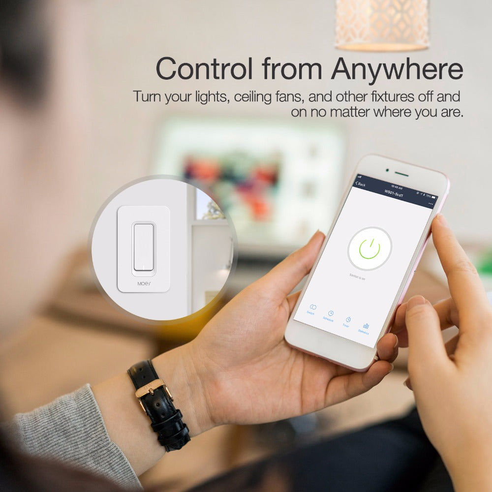 US WiFi Smart Wall Light Switch Mobile APP Remote Control No Hub Required Works with Amazon Alexa Google Home IFTTT