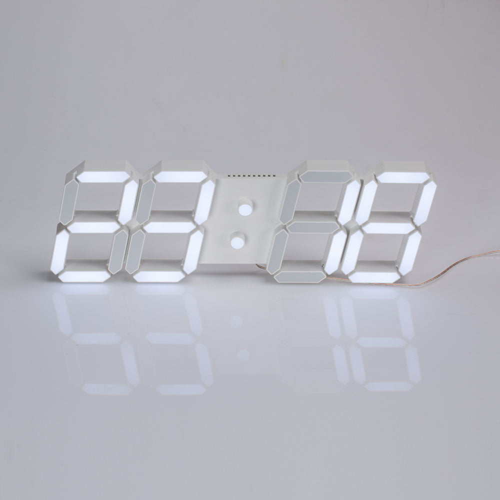 USB 3D Modern Digital LED Home Wall Clock Timer 24/12 Hour Display Home Alarm Temperature Display Automatic Light Control # Z