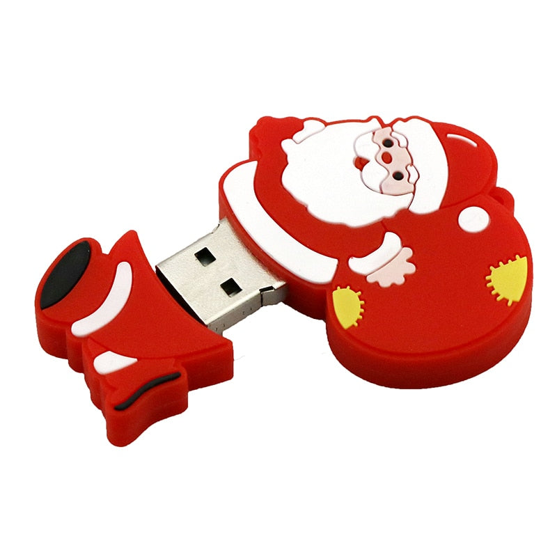 USB Flash Drive 128GB Pen Drive Cartoon Snowman Christmas Tree Gifts 4GB 8GB 16GB 32GB 64GB Santa Claus Pendrive