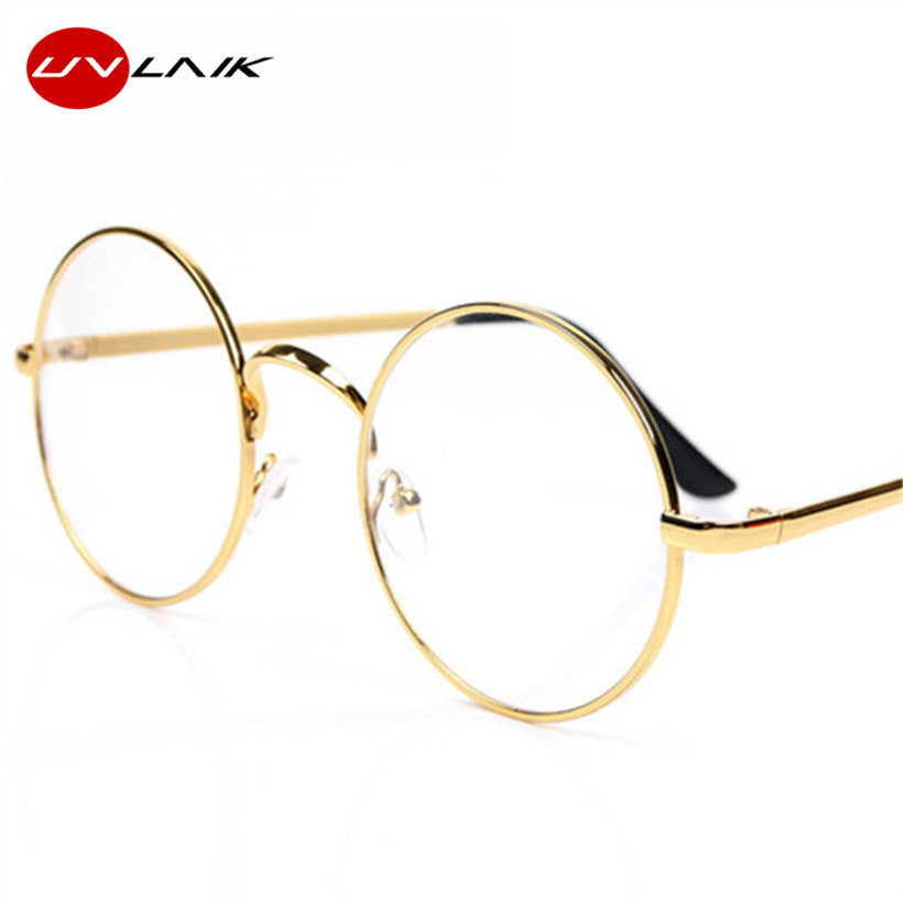 UVLAIK Round Spectacle Glasses Frames For Harry Potter Glasses With Clear Glass Women Men Myopia Optical Transparent Glasses