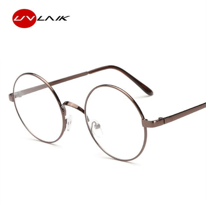 UVLAIK Round Spectacle Glasses Frames For Harry Potter Glasses With Clear Glass Women Men Myopia Optical Transparent Glasses