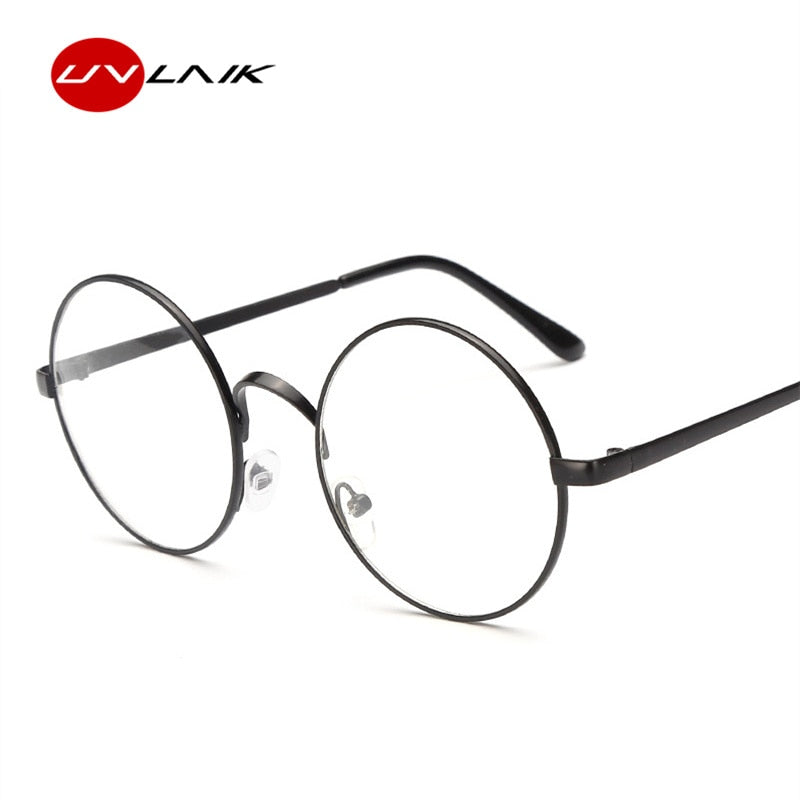 UVLAIK Round Spectacle Glasses Frames For Harry Potter Glasses With Clear Glass Women Men Myopia Optical Transparent Glasses