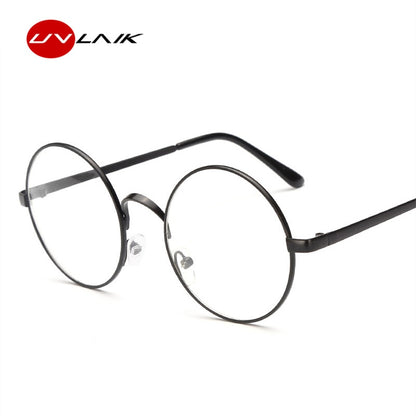 UVLAIK Round Spectacle Glasses Frames For Harry Potter Glasses With Clear Glass Women Men Myopia Optical Transparent Glasses