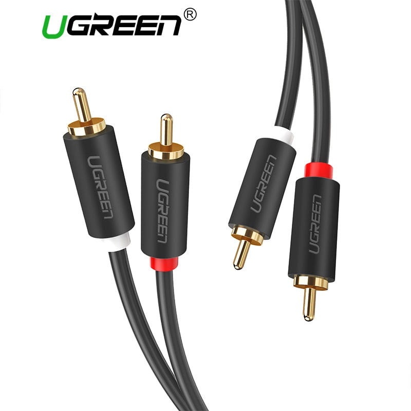 Ugreen 2RCA to 2 RCA Male to Male Audio Cable Gold-Plated RCA Audio Cable 2m 3m 5m for Home Theater DVD TV Amplifier CD Soundbox