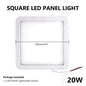 Ultra Thin 6W 8W 15W 20W LED Aluminium Square AC 85-265V panel Recessed Ceiling Light led panel light ceiling light lampada LED