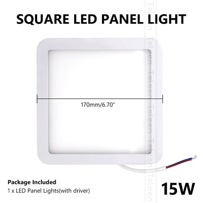 Ultra Thin 6W 8W 15W 20W LED Aluminium Square AC 85-265V panel Recessed Ceiling Light led panel light ceiling light lampada LED