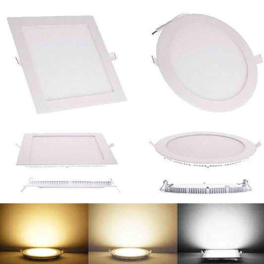 Ultra thin design 25W LED ceiling recessed grid downlight / round or square panel light 225mm, 1pc/lot free shipping