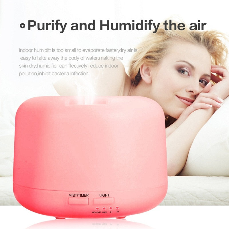 Ultrasonic Aromatherapy Humidifier Essential Oil Diffuser Air Purifier for Home Mist Maker Aroma Diffuser Fogger LED Light 300ML