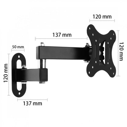 Universal 14 ~ 27 Inch SPHC Rotated LCD LED Flat Panel TV Wall Mount Bracket Holder 180 Degree Swivel Holder