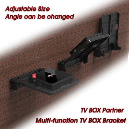 Universal TV Box Stand Mount TV Top Box Wall Holder Mount Set DVD Router Bracket 100-138mm TV Box Bracket for H96 Pro