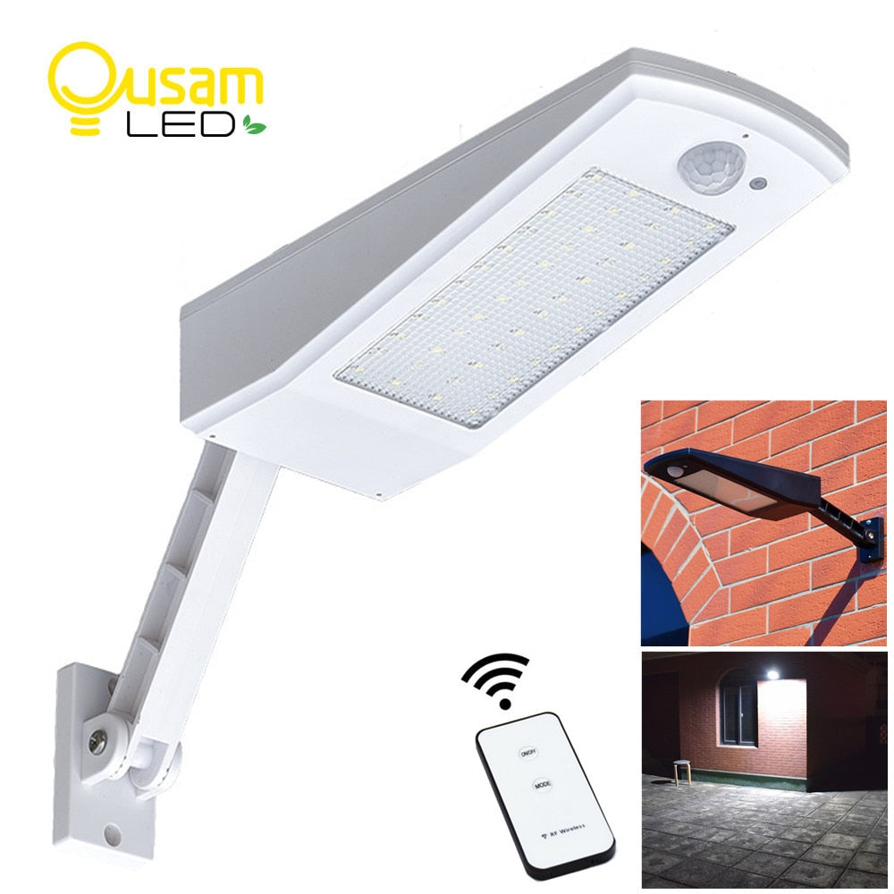 Upgraded Solar Light PIR Motion Sensor 48 LED Adjustable Solar Powered Lamp 900LM Bulb Auto For Waterproof Garden Wall Lighting