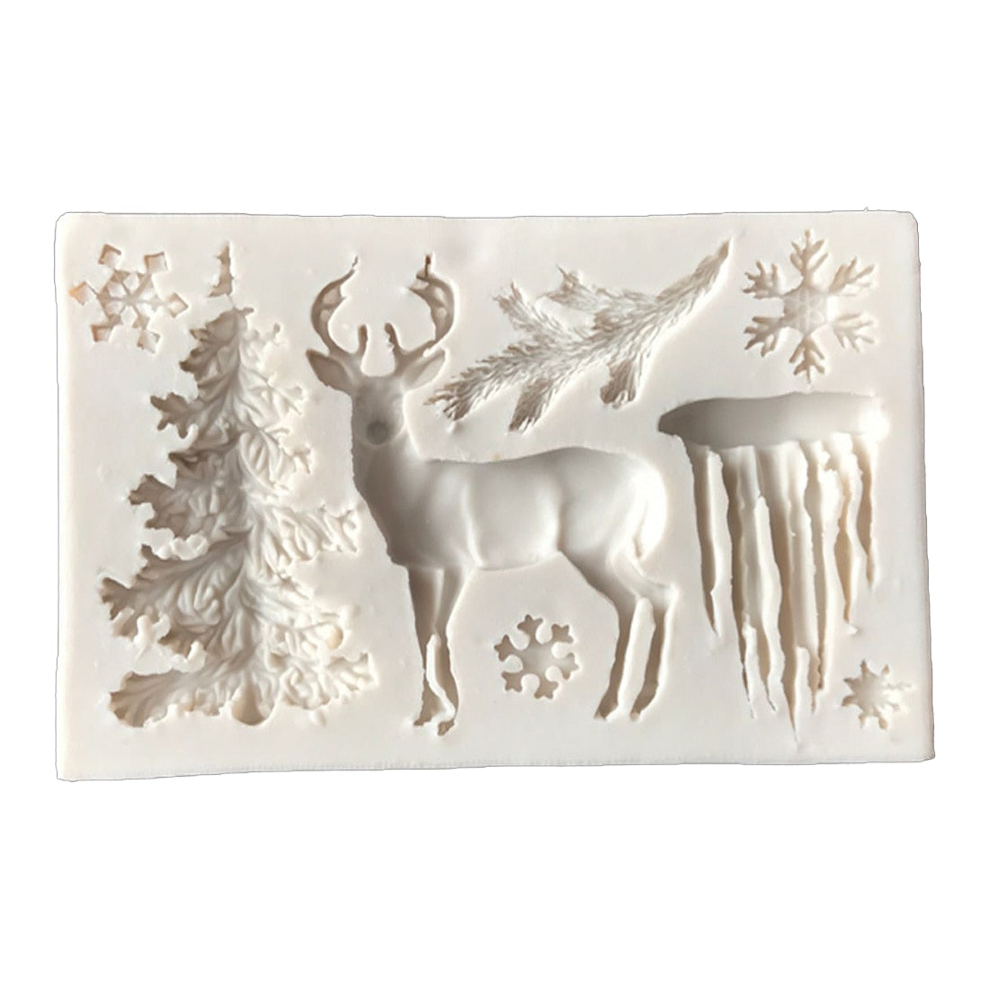 Useful Christmas Tree Elk Snowflake Silicone Cake Mold Chocolate Jelly Baking Mould Sugar Craft Tools Fondant Cake Decorating