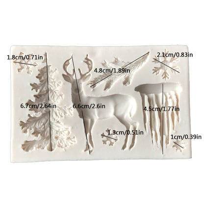 Useful Christmas Tree Elk Snowflake Silicone Cake Mold Chocolate Jelly Baking Mould Sugar Craft Tools Fondant Cake Decorating