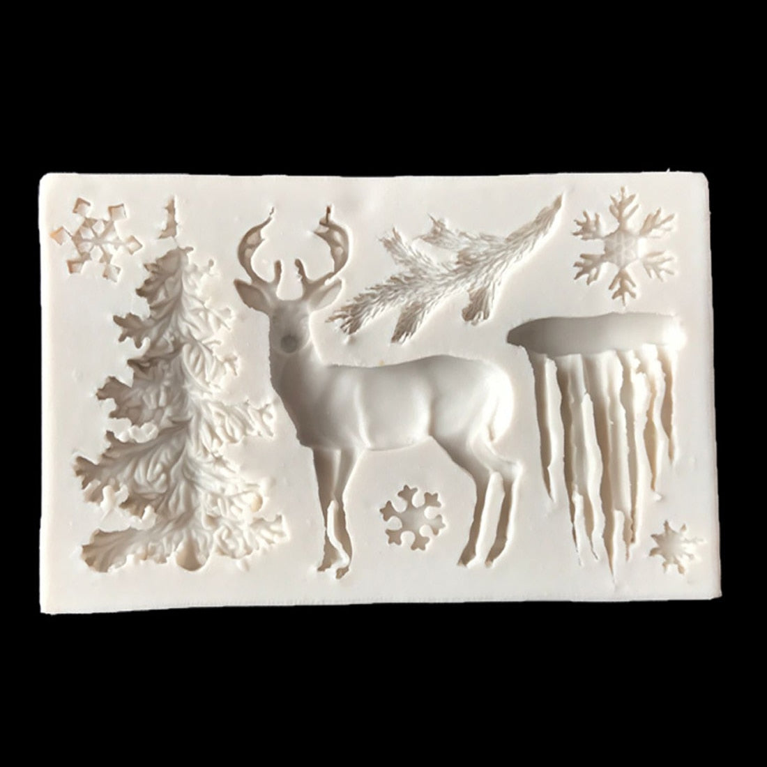 Useful Christmas Tree Elk Snowflake Silicone Cake Mold Chocolate Jelly Baking Mould Sugar Craft Tools Fondant Cake Decorating