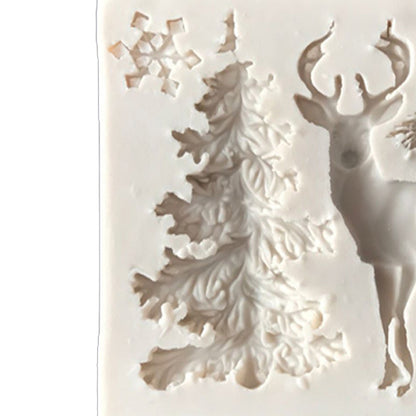 Useful Christmas Tree Elk Snowflake Silicone Cake Mold Chocolate Jelly Baking Mould Sugar Craft Tools Fondant Cake Decorating