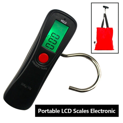 Useful Portable 50Kg LCD Display Digital Hanging Scales Electronic Weight Fishing Hook Scale  Black kitchen scales