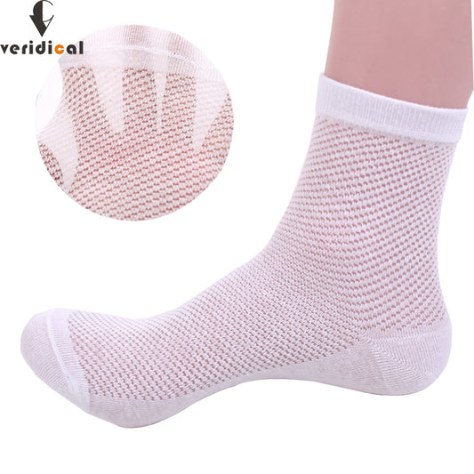 VERIDICAL 5 pairs/lot men short socks breathable mesh cool socks for male skarpetki meia masculina Solid ankle socks werk sokken