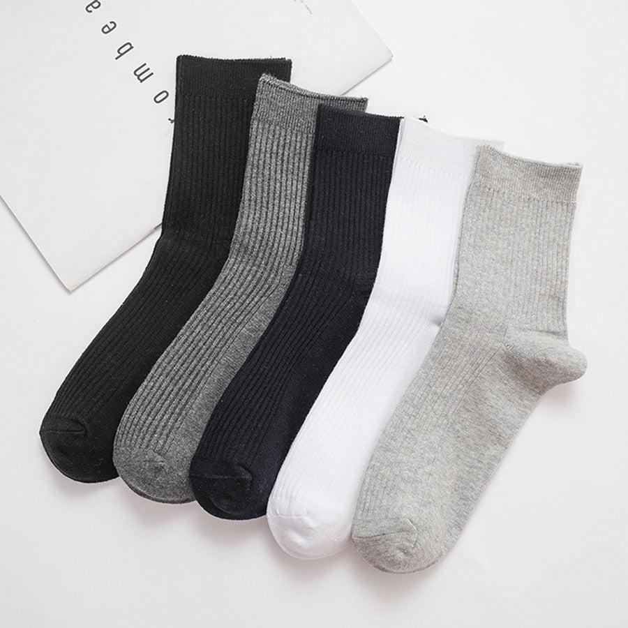 VERIDICAL good quality 5 pairs/lot men socks cotton long business harajuku Diabetic fluffy socks meias masculino calcetines meia