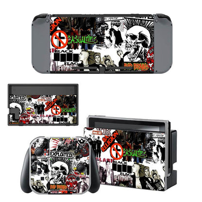 VINYL SKIN STICKER PUNK ROCK DECAL COVER for Nintend Switch Console and Joy-Con Controlle